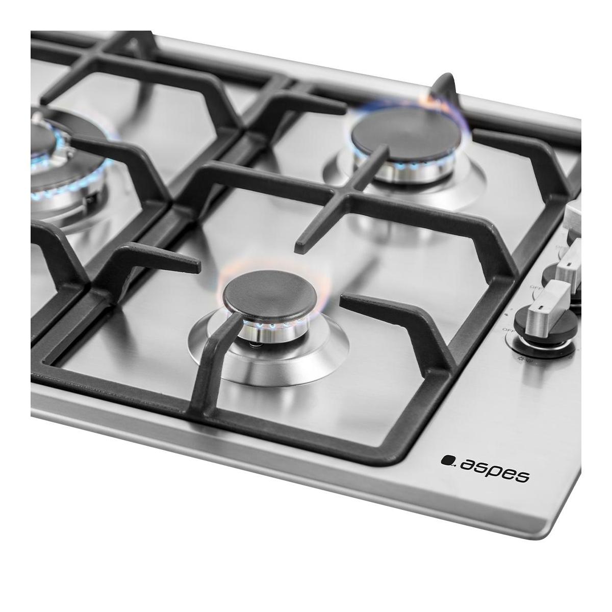 PLACA DE GAS ASPES AEG3F (58 CM)BUT INOX