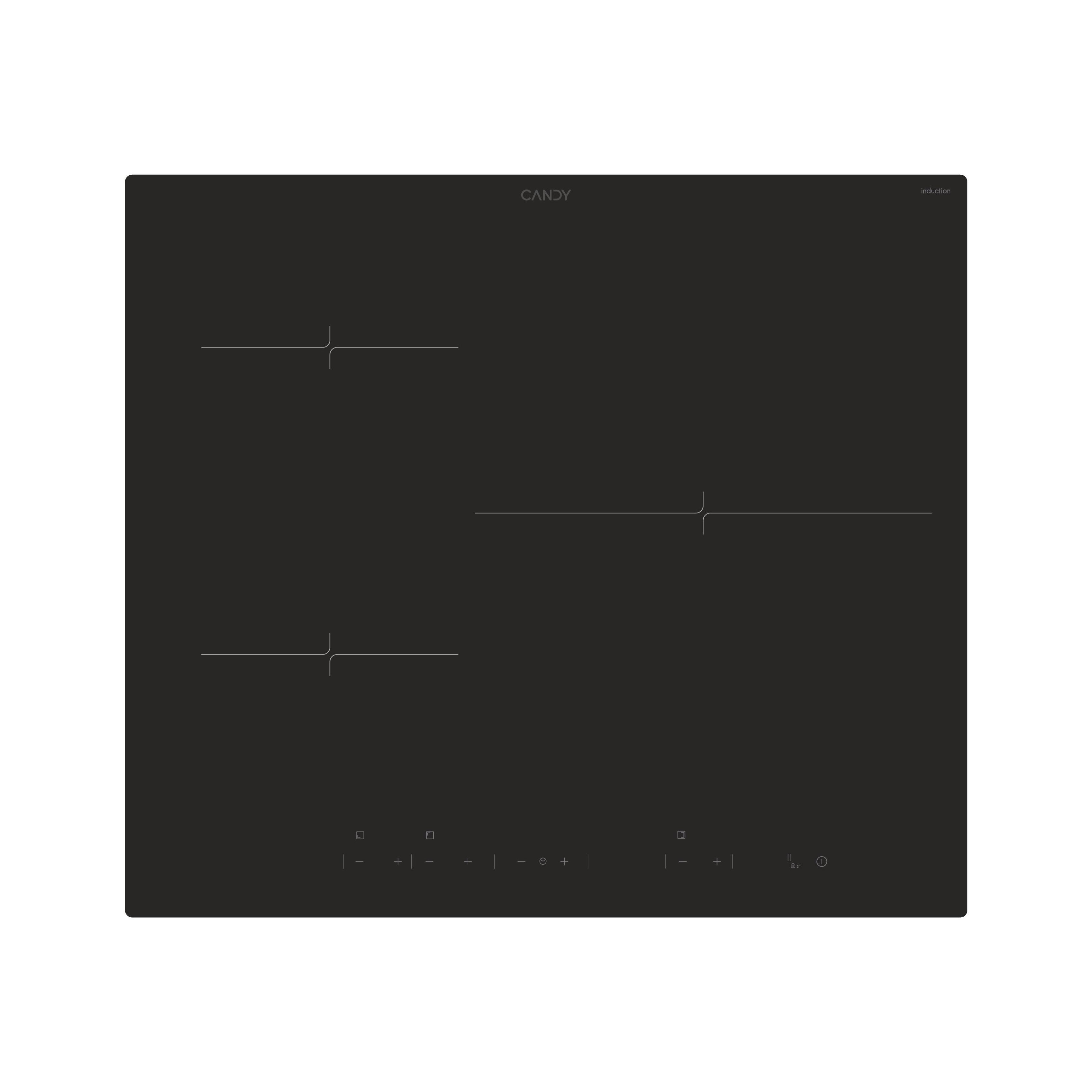 Candy CIDD633C placa induccion de 60cm 3 zonas de coccion negro