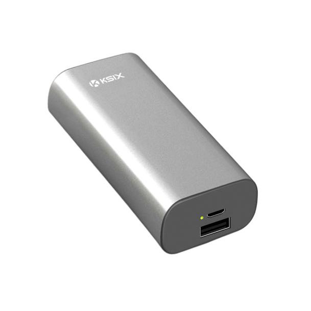 POWER BANK 4000 MAH PLATA METÁLICO + CAB