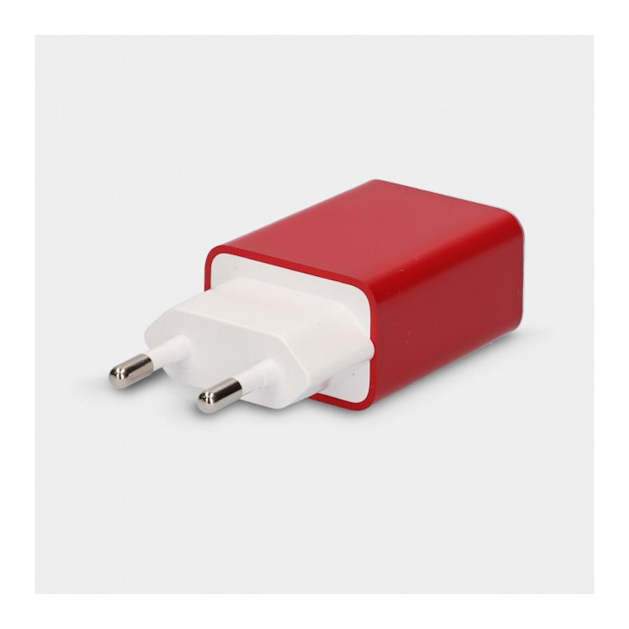 CARGADOR PARED 5V 2 AMP COLOR ROJO KSIX
