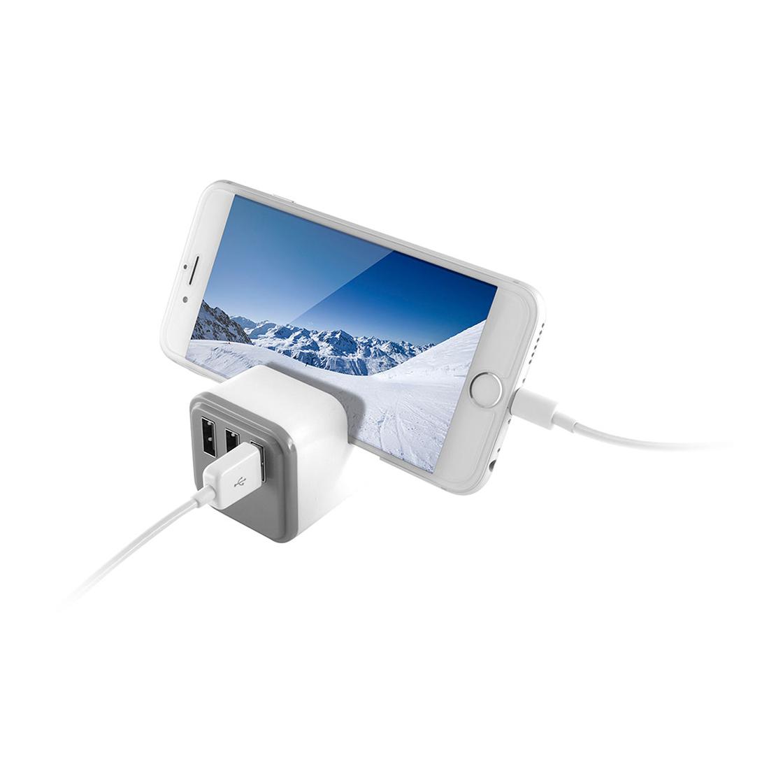 CARGADOR PARED 3 USB 3.4 AMP BLANCO CON