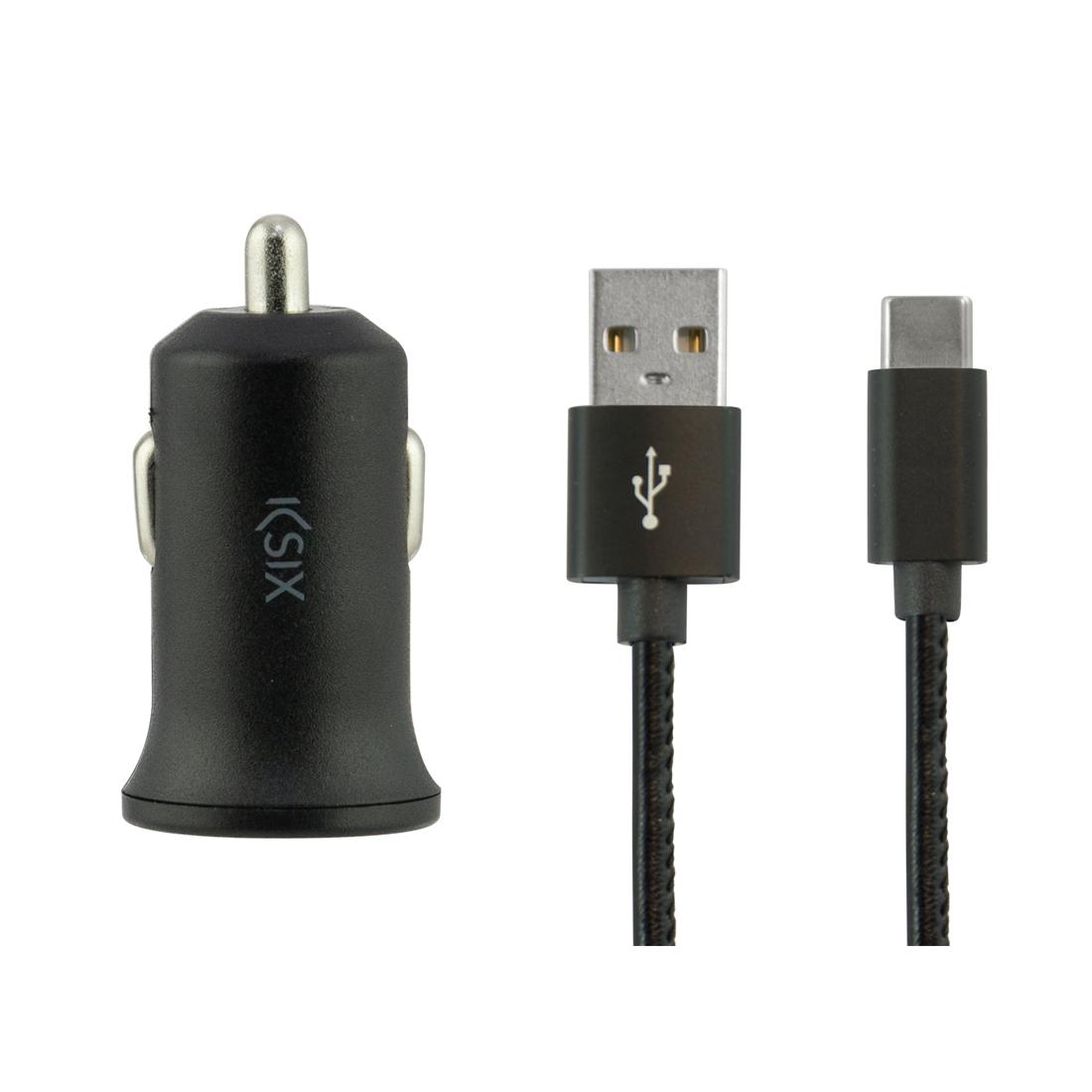 CARGADOR MECHERO 2.4AMP+CABLE USB TIPO C