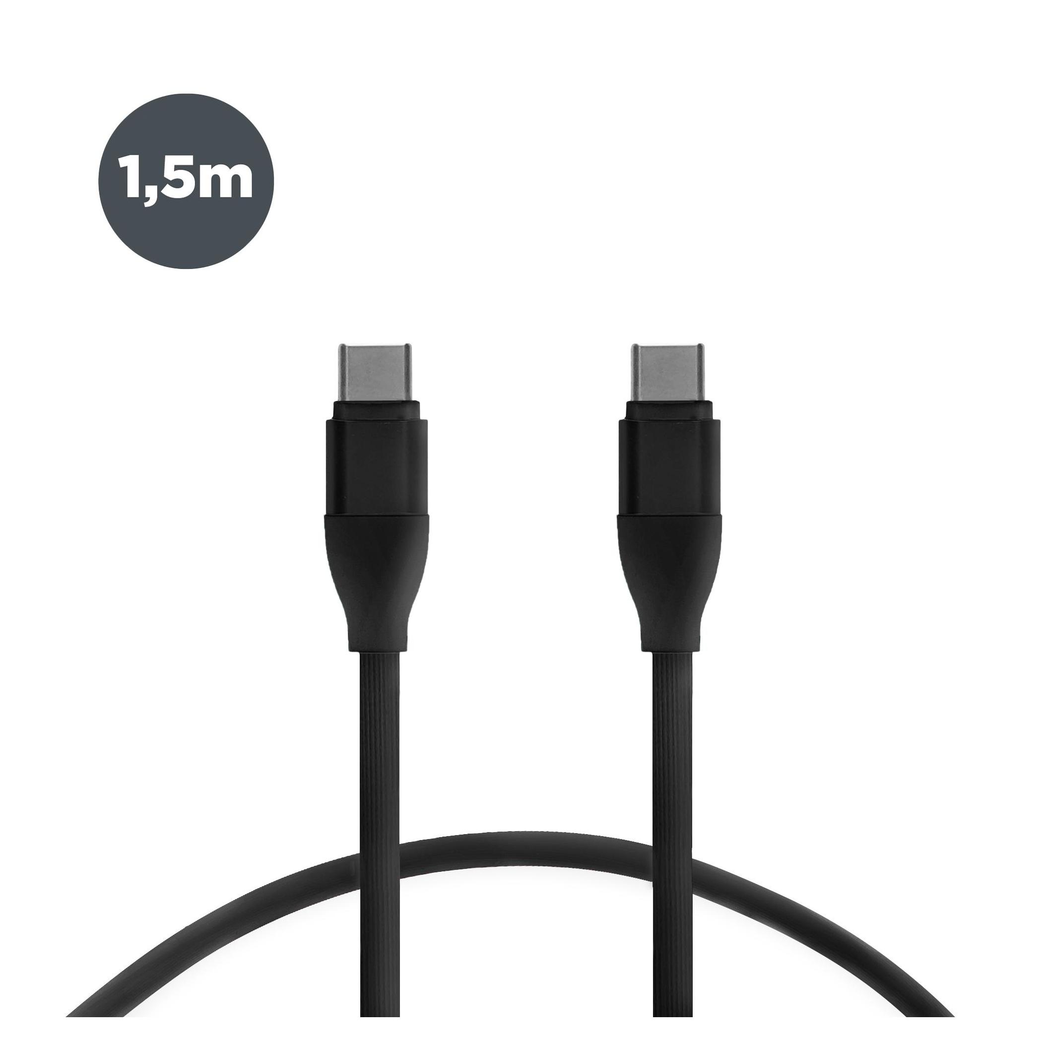 CABLE DATOS USB TIPO C A TIPO C 1,5M NEG