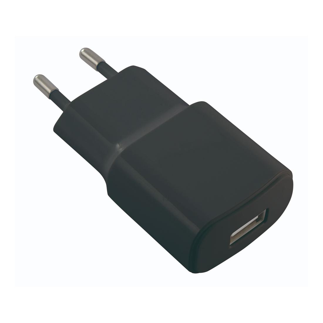 CARGADOR PARED USB 1A NEGRO CONTACT