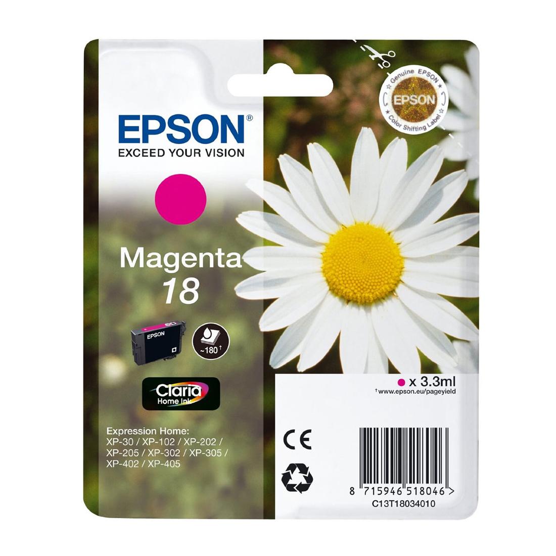 TINTA MAGENTA EPSON 18 CLARIA HOME