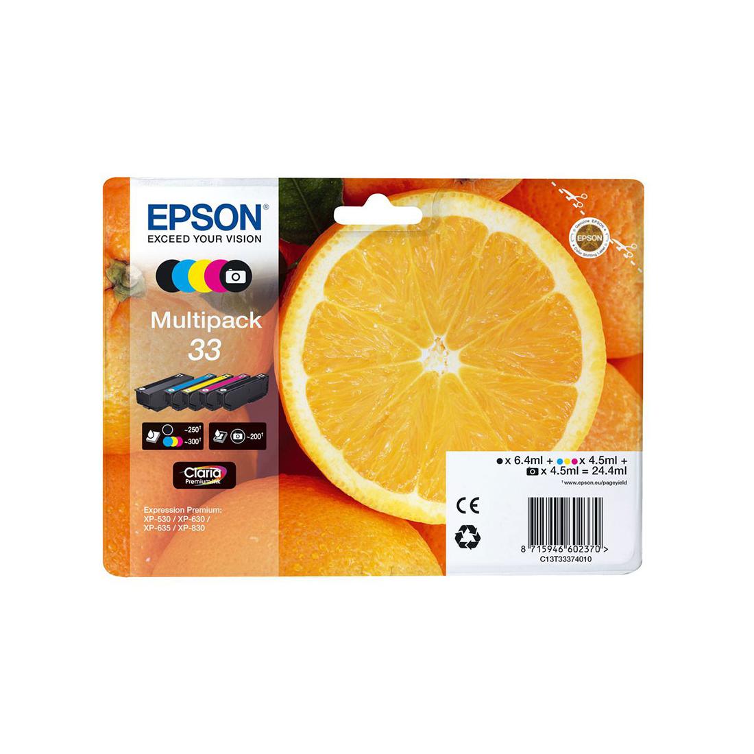 MULTIPACK TINTA EPSON 33 CLARIA PREMIUM