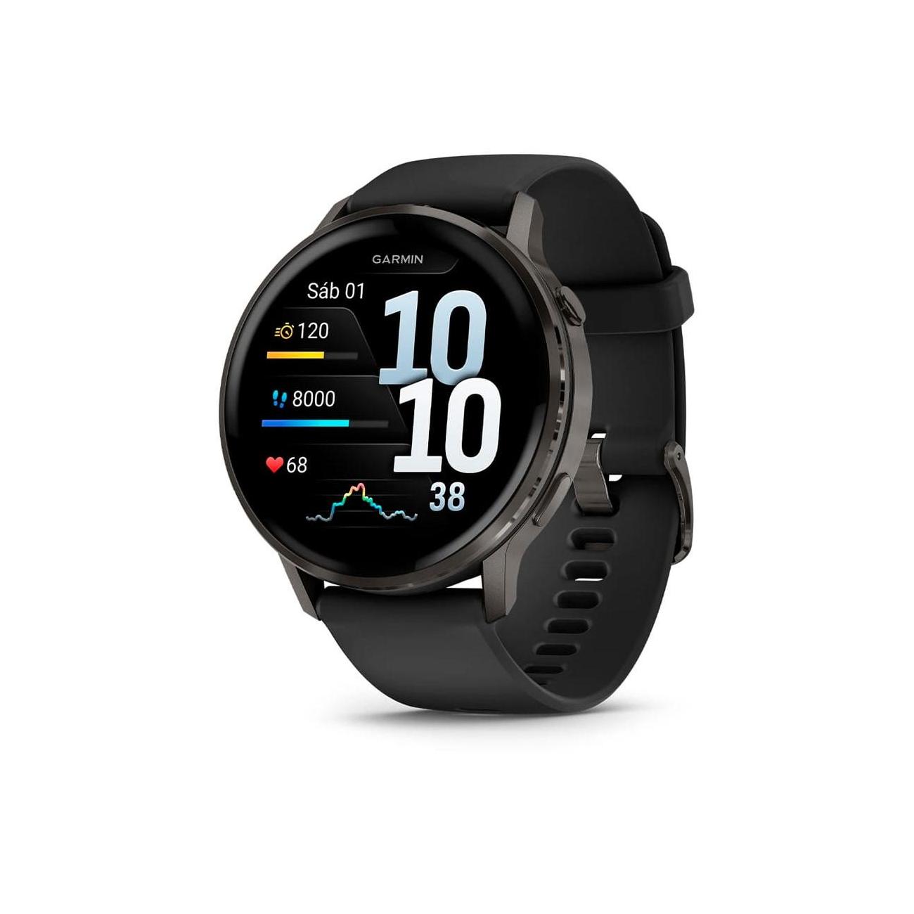 GARMIN VENU? 4 GRIS CON CORREA DE SILICONA NEGRA / SMARTWATCH 45MM