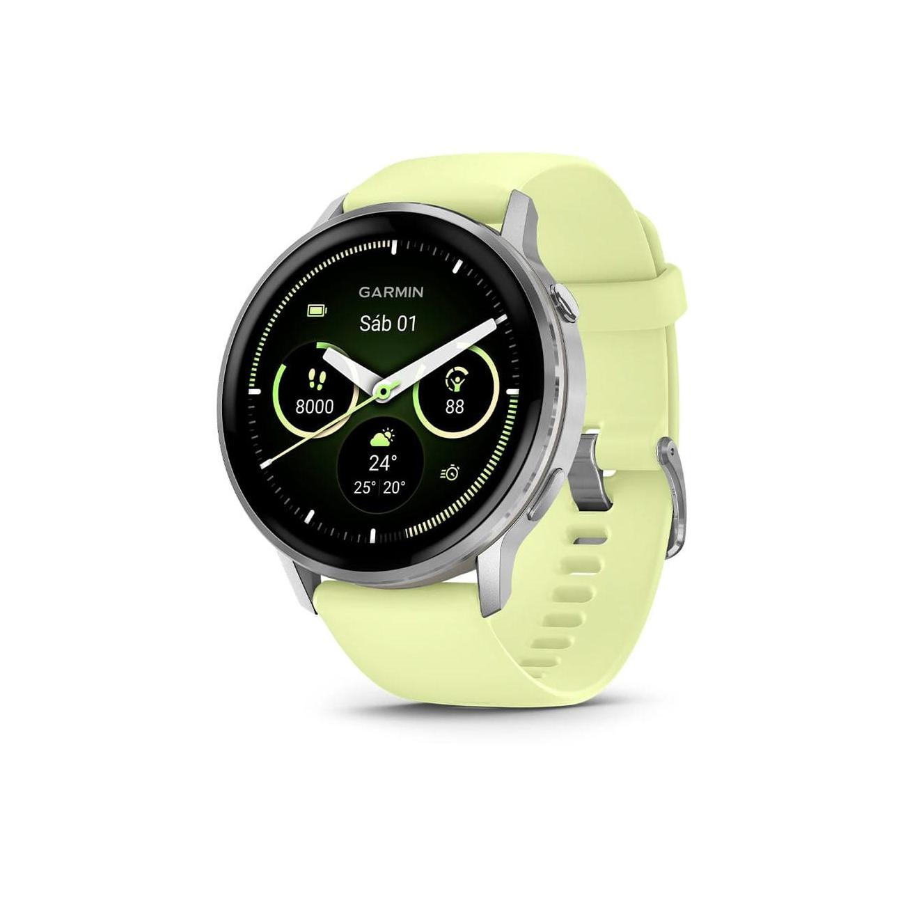 GARMIN VENU? 4 PLATEADO CON CORREA DE SILICONA AMARILLA / SMARTWATCH 45MM