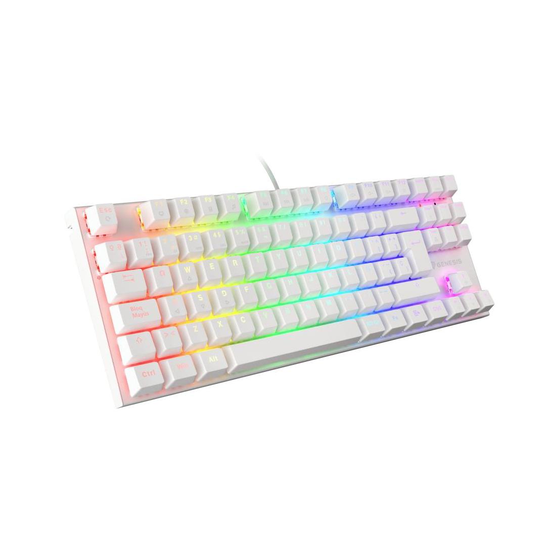 TECLADO GAMING GENESIS THOR 303 TKL RGB BLANCO MECANICO SWITCH OUTEMU MARRON