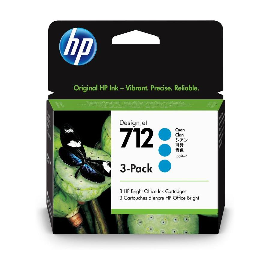 TINTA HP 712 PACK 3 CIAN