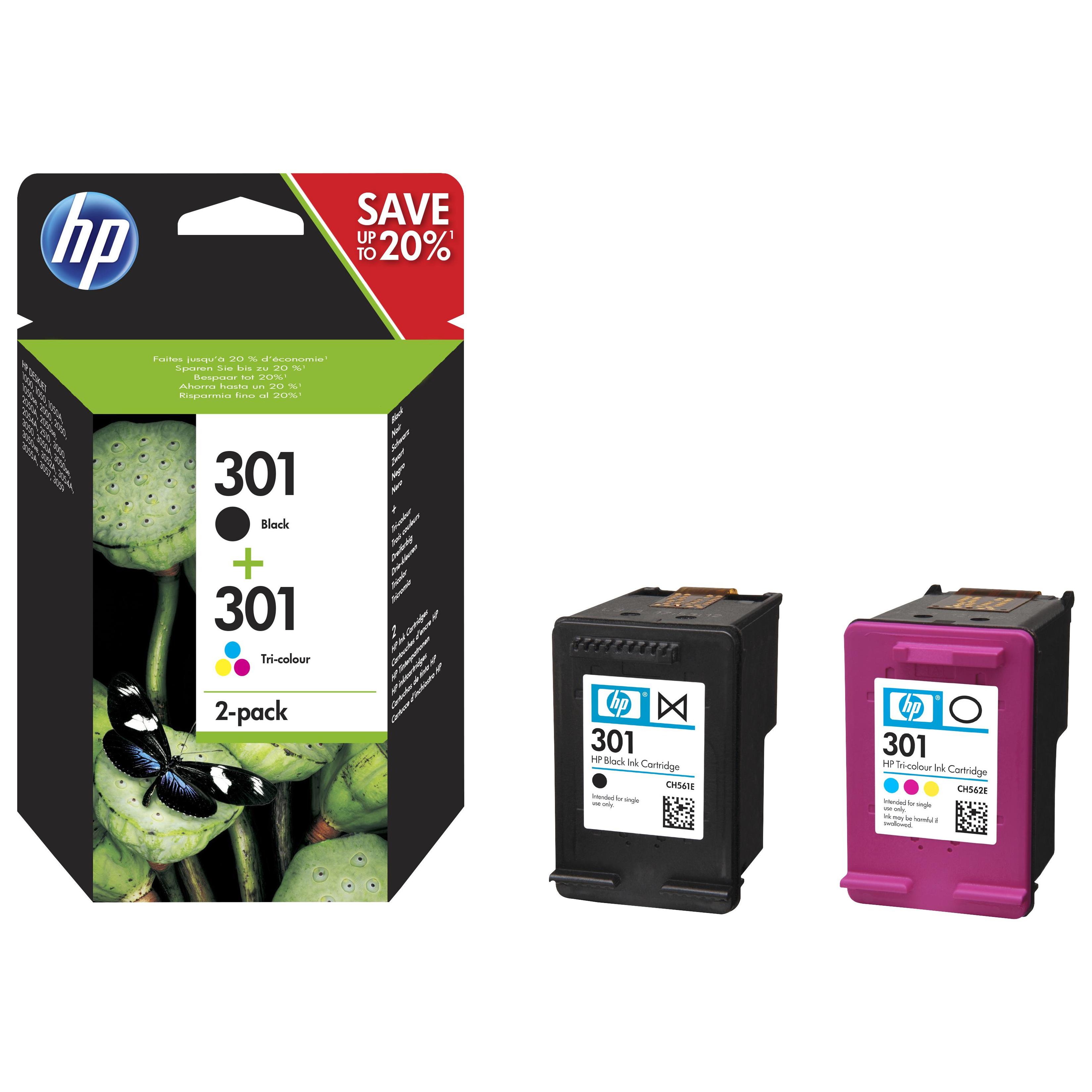 TINTA HP 301 PACK AHORRO NEGRO TRICOLOR