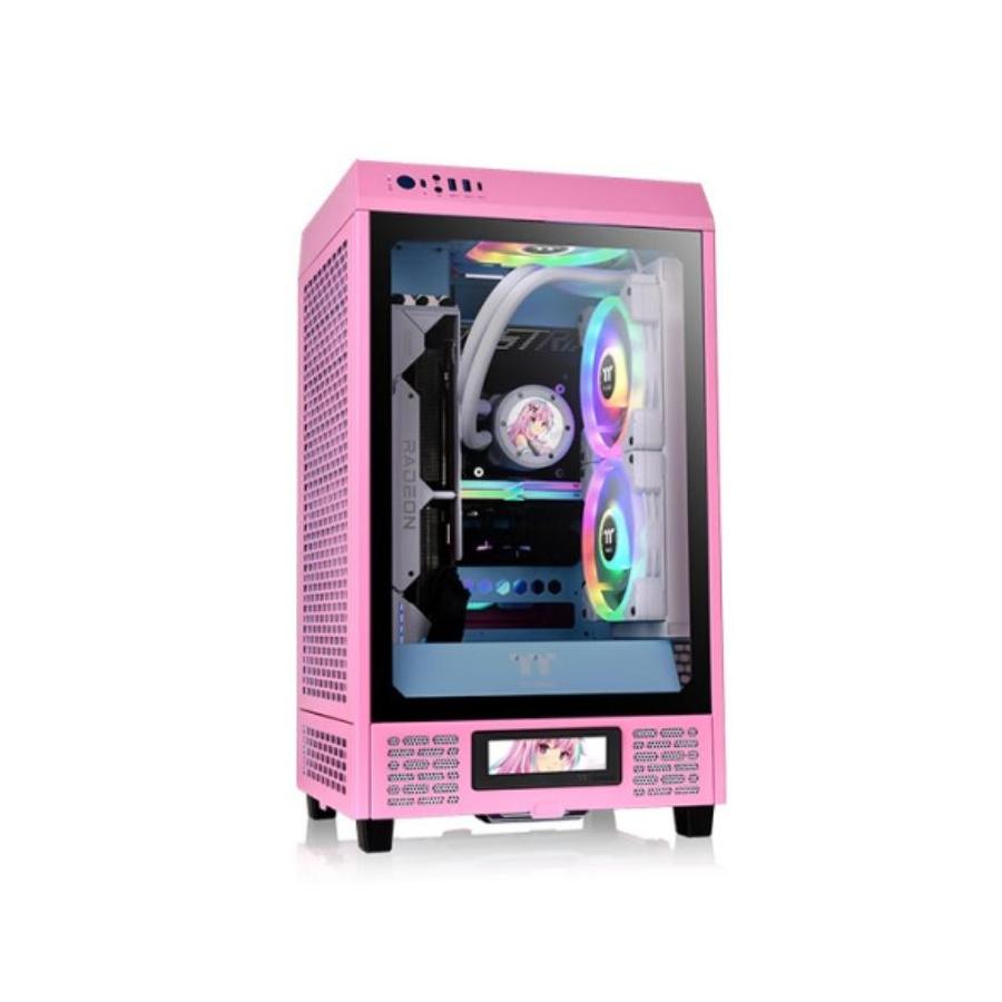 CAJA THERMALTAKE THE TOWER 200 BUBBLE PINK MINI-ITX 2XUSB 3.0 SIN FUENTE ROSA