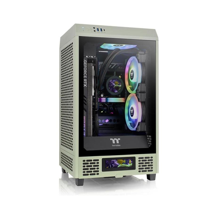 CAJA THERMALTAKE THE TOWER 200 MINI-ITX 2XUSB 3.0 SIN FUENTE VERDE MATCHA