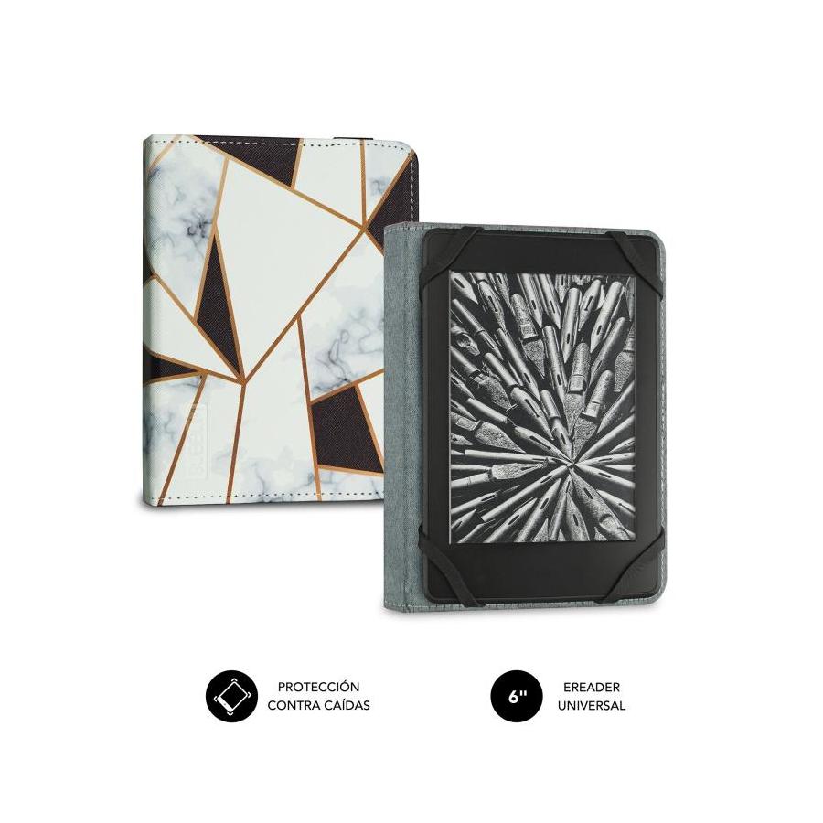 FUNDA TABLET SUBBLIM CLEVER EBOOK CASE 6" MARMOL NEGRO