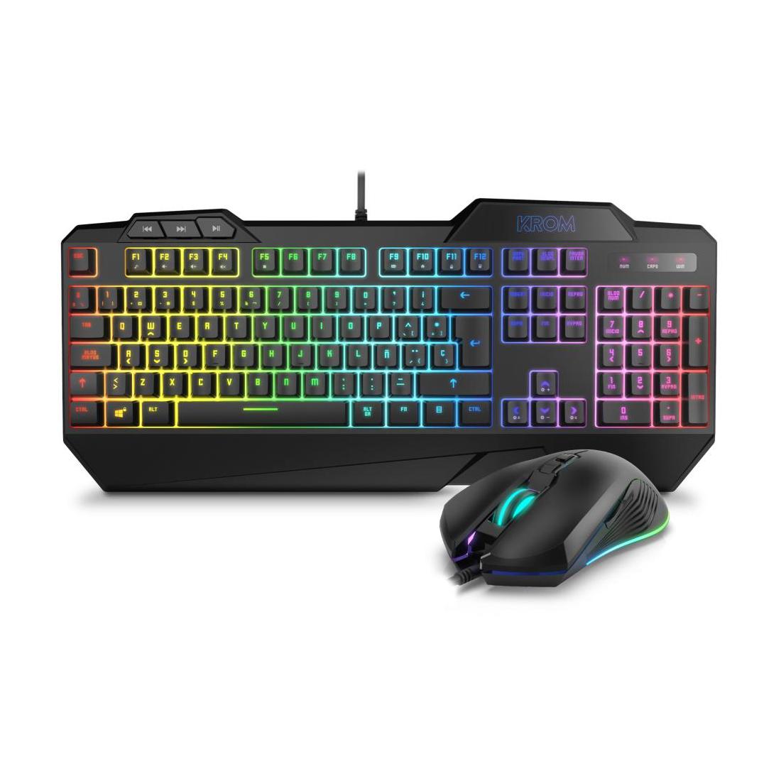 PACK KROM TECLADO SEMIMECANICO Y RATON KRUSHER SP