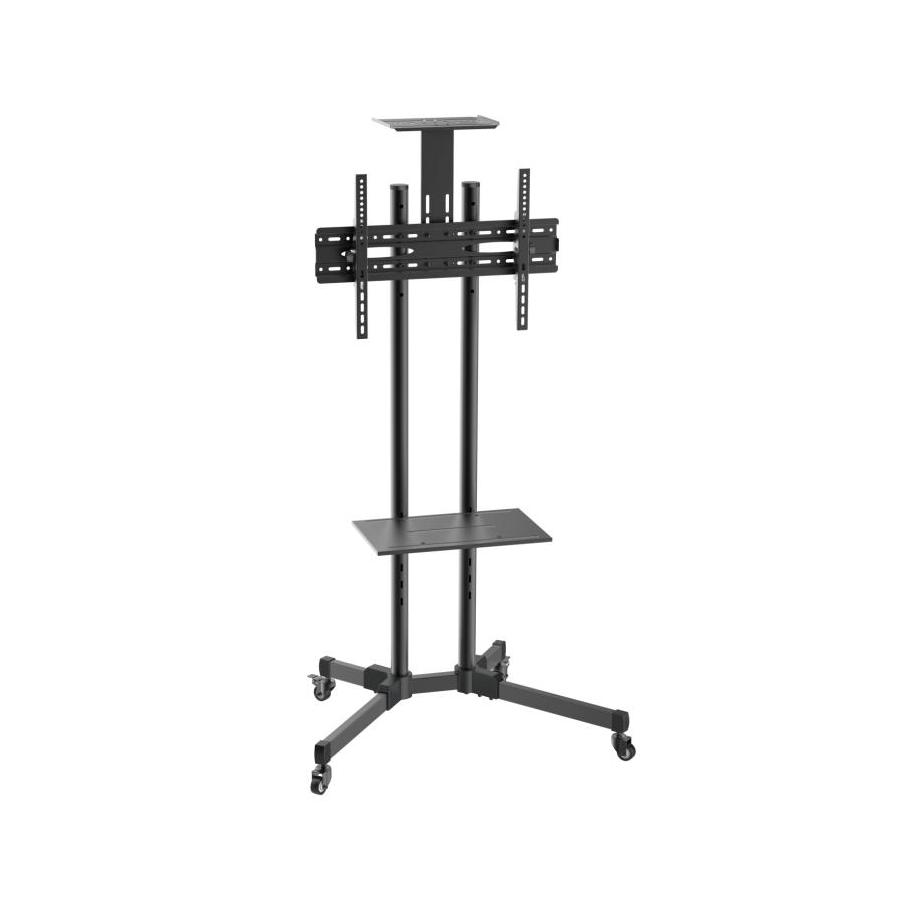AISENS SOPORTE SUELO RUEDA BANDEJA DVD Y CAMARA MONITOR TV 50KG DE 37-70 NEGRO