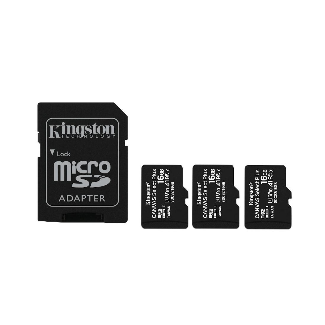 PACK 3 MICRO SDHC 16GB CL 10 100MB KINGS