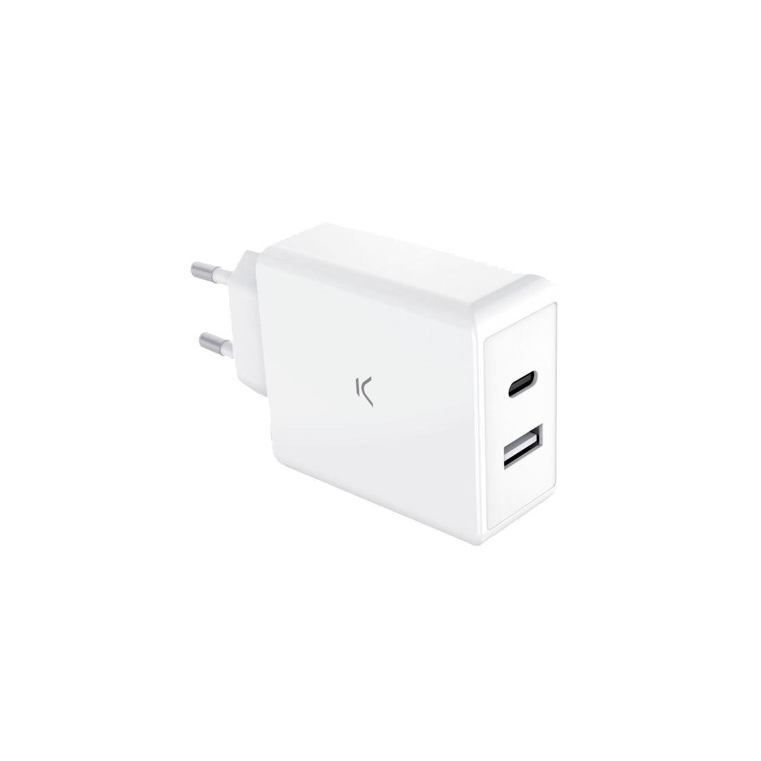 CARGADOR PARED 45W DUAL USB A + C KSIX B