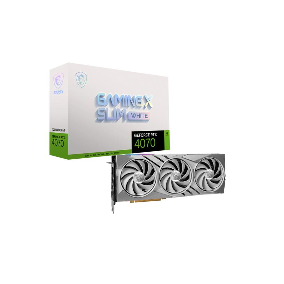 TARJETA GRAFICA MSI RTX 4070 GAMING X SLIM X 12GB GDDR6X WHITE
