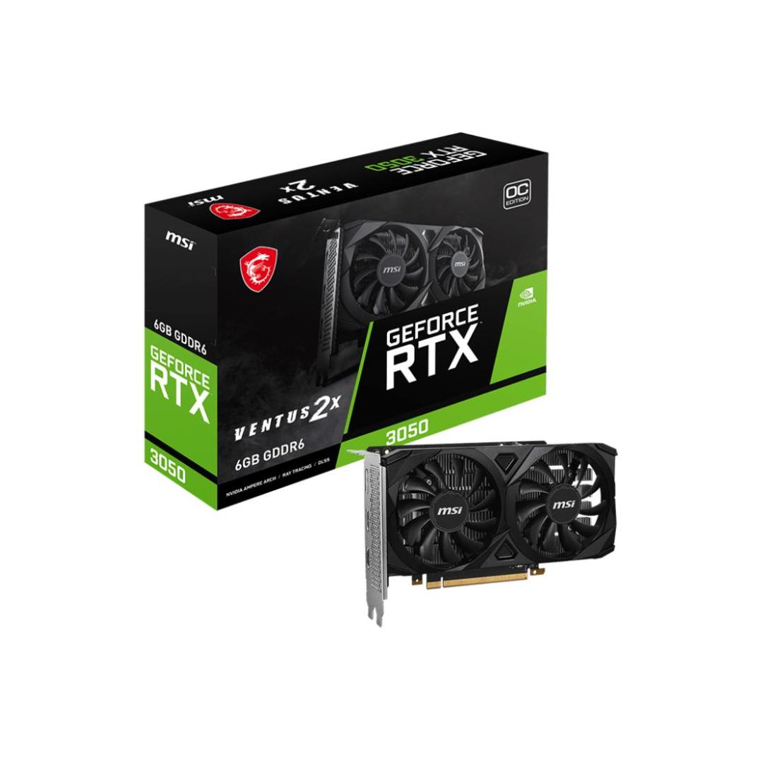 TARJETA GRAFICA MSI RTX 3050 VENTUS 2X 6GB OC