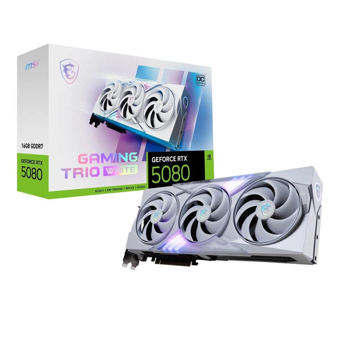 TARJETA GRAFICA MSI RTX 5080 16G GAMING TRIO OC WHITE
