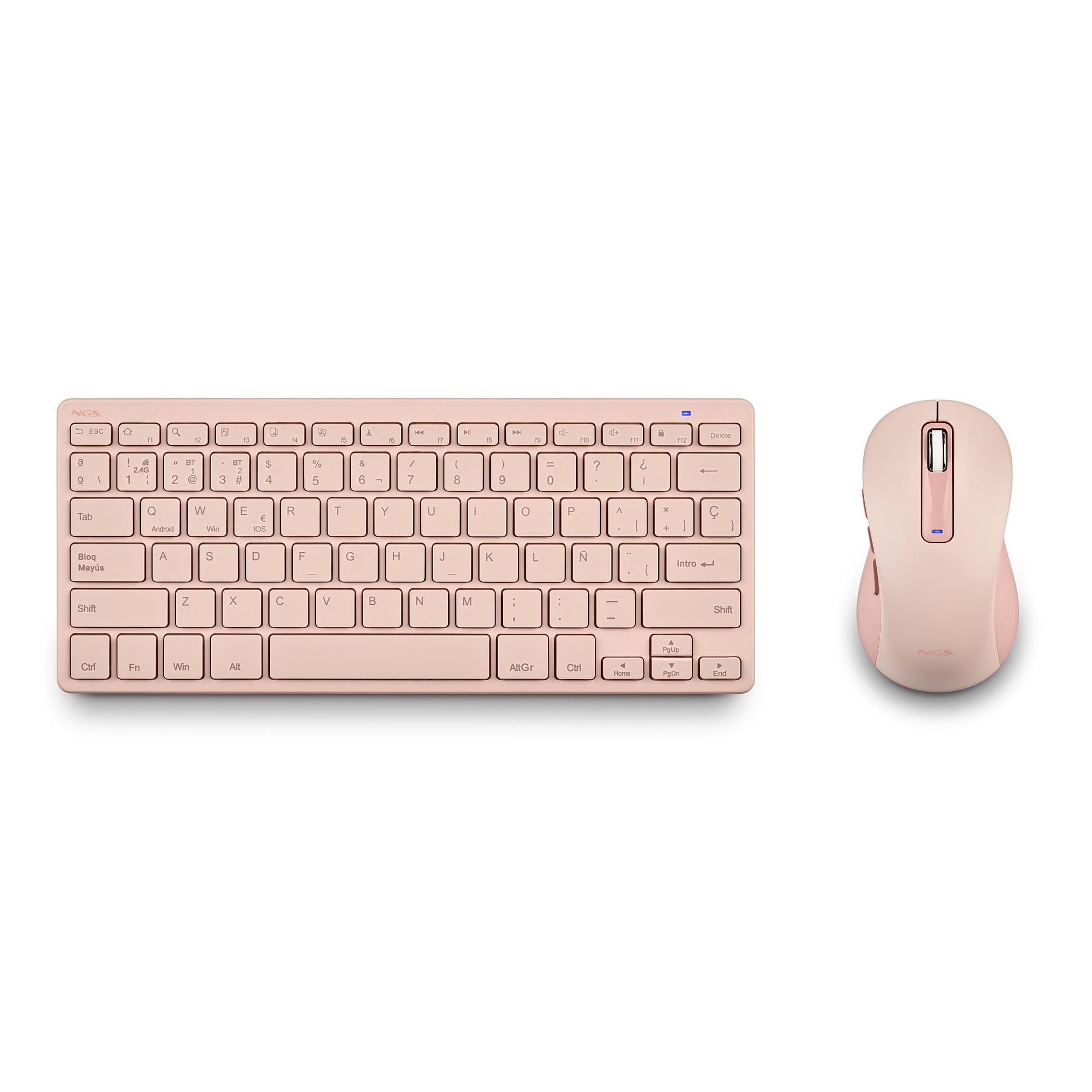 TECLADO + RATON NGS RECARGABLE ROSA MULT