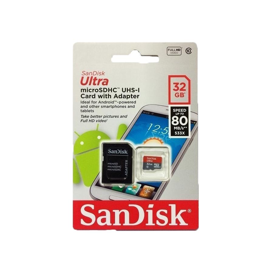 MICRO SDHC SANDISK 32GB 80MB/S ULTRA CLA