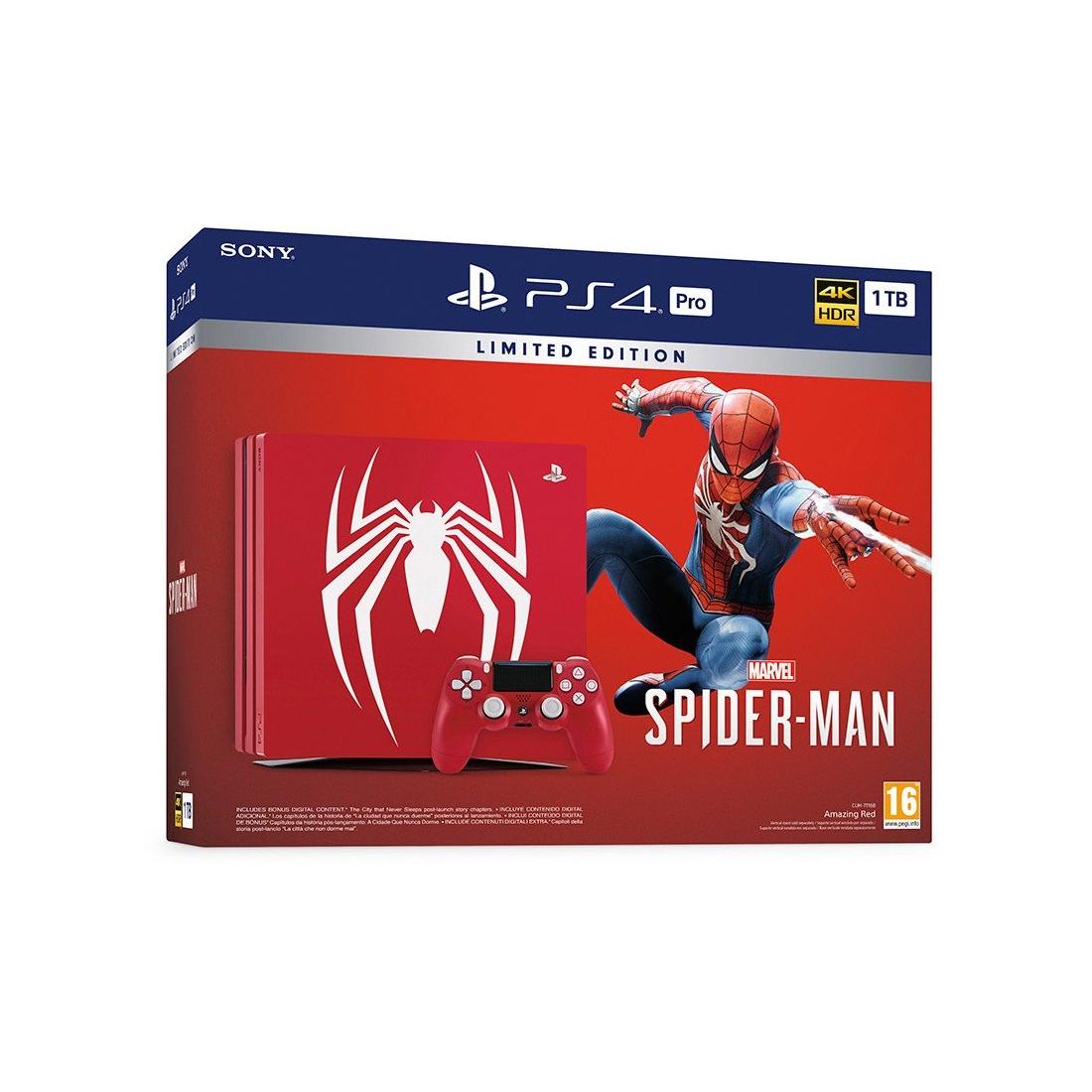 CONSOLA  PS4 PRO 1TB + SPIDERMAN
