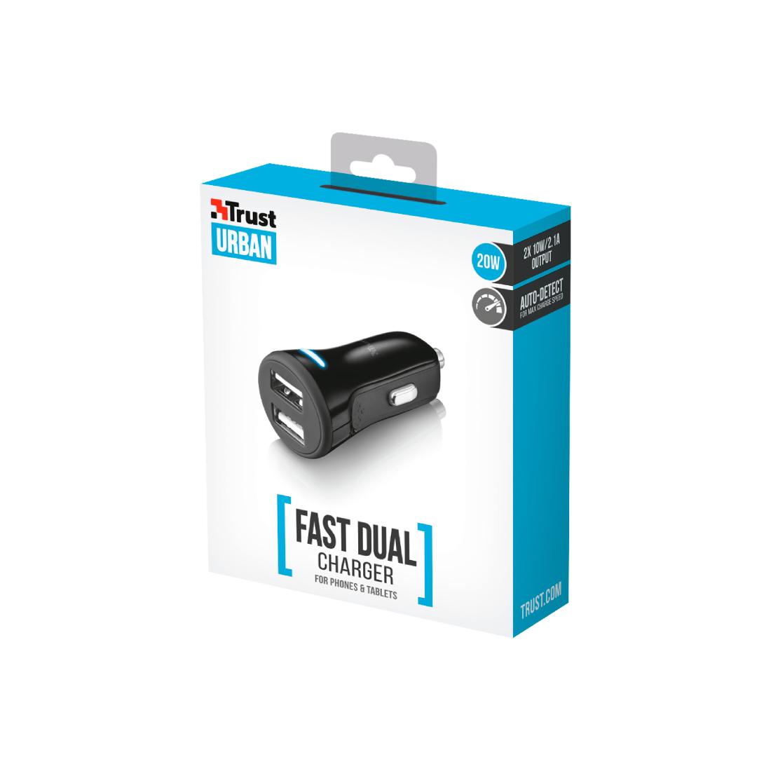 CARGADOR MECHERO DUAL 20W TRUST