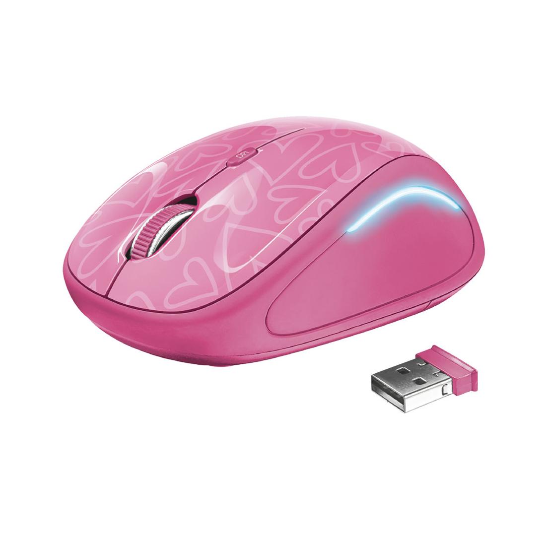 RATÓN INALAMBRICO TRUST YVI FX ROSA CON