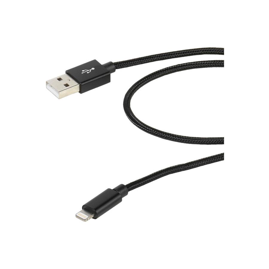 CABLE USB A - LIGHTNING 1,5M NEGRO TEXTI