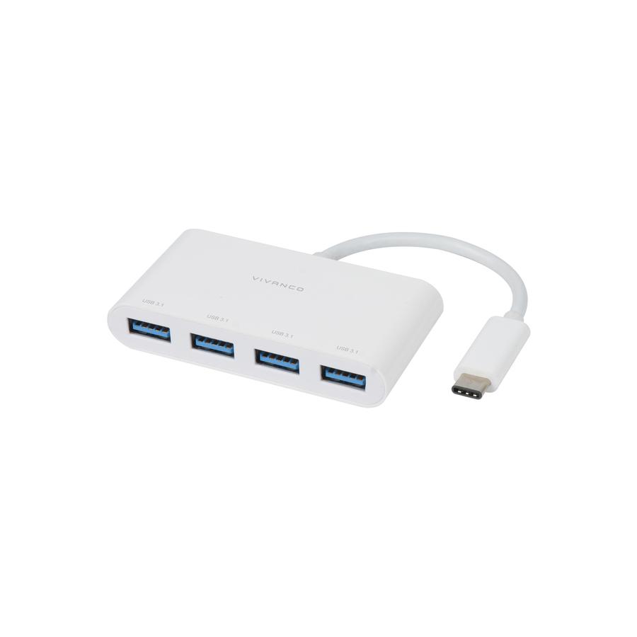 HUB 4XUSB A 3.1 - USB TIPO C 0,10 BLANCO