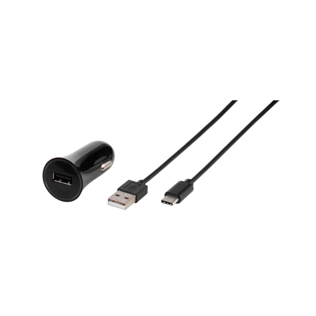 CARGADOR COCHE 3AMP + CABLE TIPO C 1M NE