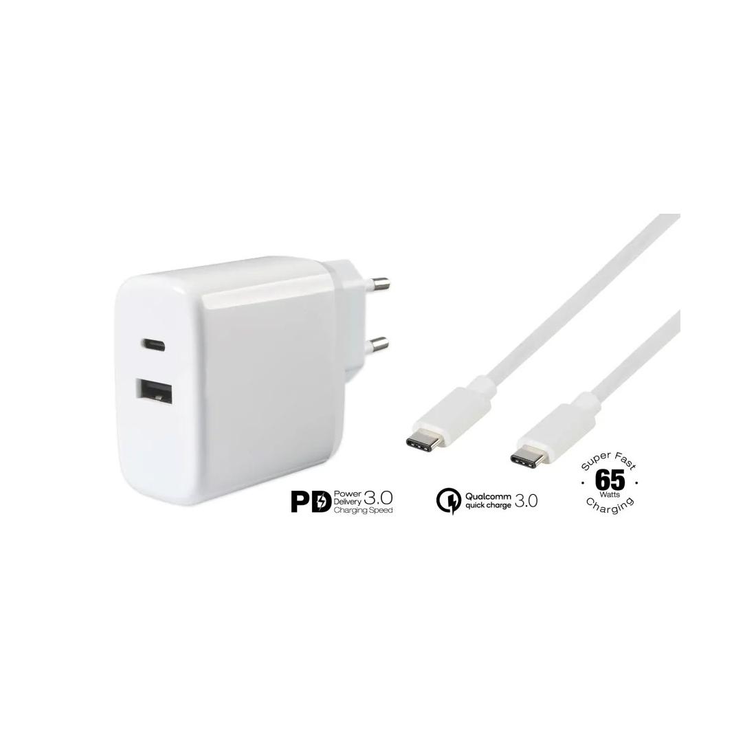 CARGADOR DUAL USB A/USB C 45W + CABLE TI