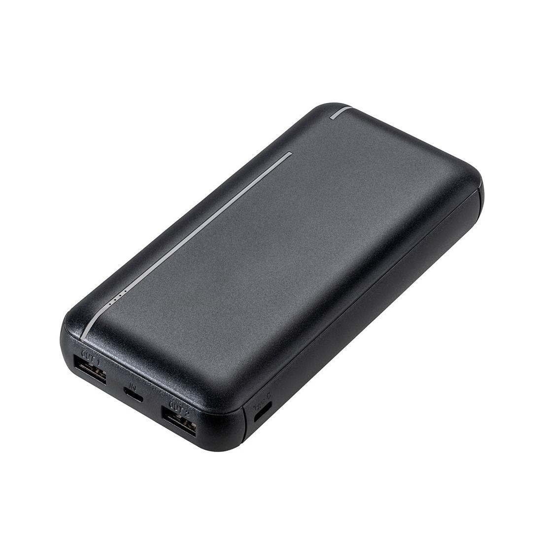 POWER BANK 20000MAH 2x SALIDAS USB A NEG